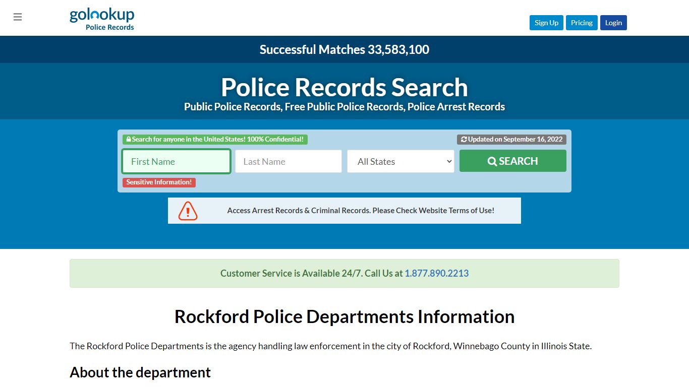 Rockford Police Departments, City of Rockford Police Department - GoLookUp